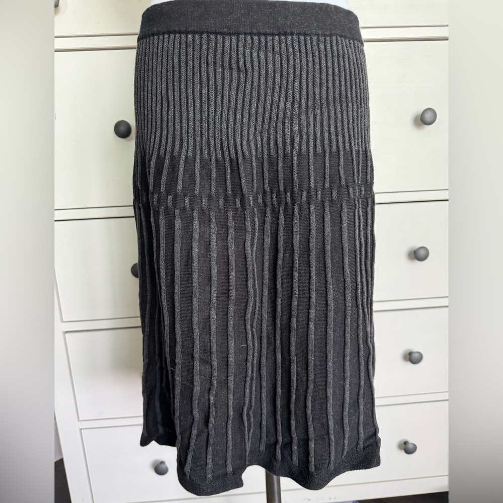 NWT Max Studio Black Ribbed Skater Skirt